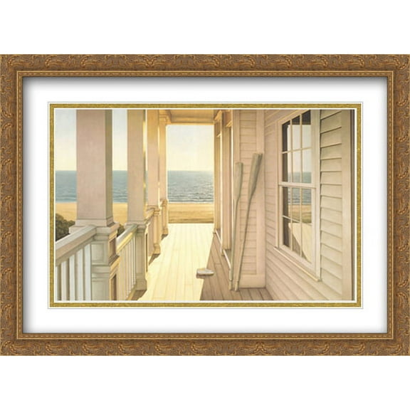 Serenity 2x Matted 38x28 Large Gold Ornate Framed Art Print by Daniel Pollera