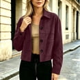 thumbnail image 5 of GUACER Womens Faux Suede Jackets Trendy Button Down Collared Shacket Casual Lightweight Cropped Jackets with Pockets, 5 of 6