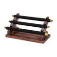 thumbnail image 5 of Segolike Rings Display Stand Jewelry Storage Rack Multi Tiers with Wooden Base Suede Holder Jewelry Organizer Rings Holder for Desktop , Black 22x10.5x9.5cm, 5 of 8