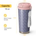 thumbnail image 4 of Leopard Print 18oz Double Drinking Coffee Mug – Vacuum Insulated Stainless Steel Travel Cup with Leakproof Lid, 316 Steel Thermos Tumbler for Hot & Cold Beverages, 4 of 6