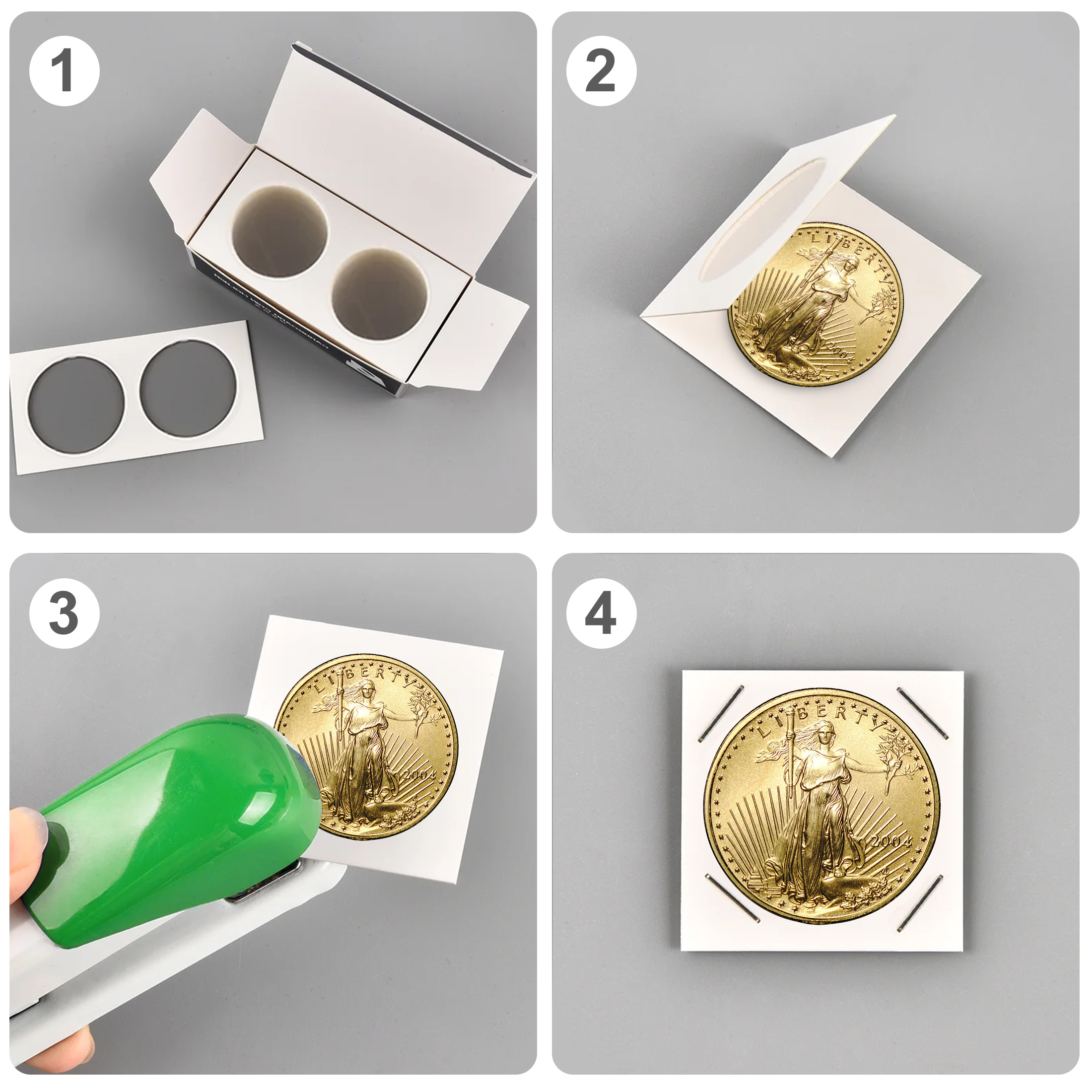 TSV 100pcs Cardboard Coin Holders, 2 x 2