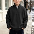 thumbnail image 4 of ShomPort Boys Quarter Zip Sweaters Knit Textured Sweatshirts Long Sleeve Trendy Winter Fall Tops 3-14 Years, 4 of 7