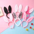 thumbnail image 2 of Regalo de Navidad Orejas de conejo de peluche Aro para el pelo Lentejuelas multicolores Diadema para mujeres Niñas Día del niño Diadema puesta en escena, 2 of 4