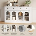 thumbnail image 3 of 55" Wide Sideboard Buffet Cabinet with 4 Acrylic Doors & 2 Drawers - Farmhouse Storage Cabinet, Wooden Console Table for Kitchen, Living Room, Dining Room, Entryway, 3 of 6