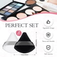 thumbnail image 3 of 6 pieces of velvet triangle powder puff facial soft makeup powder puff, used to mix and apply loose or compact powder, makeup powder puff set makeup powder puff (Black skin), 3 of 5