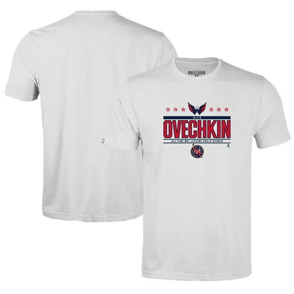 Youth Levelwear Alexander Ovechkin White Washington Capitals NHL All-Time Leading Goal Scorer Milestone Stars Name &