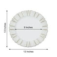 thumbnail image 5 of BalsaCircle 6 White Gold 13" Acrylic Wooden Textured Round Scalloped Trim Plastic Charger Plates, 5 of 7