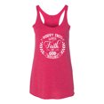 thumbnail image 2 of Wild Bobby Worry Ends When Faith In God Begins Inspirational/Christian Women Tri-Blend Racerback Tank Top, Shocking Pink, X-Large, 2 of 5
