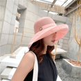 thumbnail image 2 of Anbech Summer Hats for Women Mesh Sun Beach Hat Womens Lightweight, Stowable, Wide-Brimmed Bucket Hat With Chin Strap And Uv Protection，pink, 2 of 4