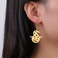 thumbnail image 4 of RSAMD Halloween Pumpkin Stainless Steel Dangle Earrings Hollow Hat Pendant Jewelry-Gold color, 4 of 5