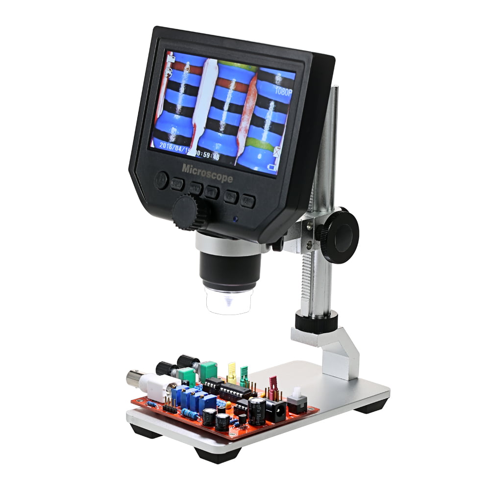Oumefar Standard Magnifier 1600x1200 500X USB Digital Microscope Aluminum Alloy for Lab with Bracket 