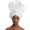 White, variant on 2024 Female Turban Cap Women's Auto gele Headtie Nigeria Silk Fan Gele Wedding Party Wraps Headwear Turbante