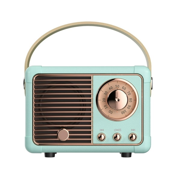 Altavoz Bluetooth QUEQIMU Retro Radio Vintage Decor Azul