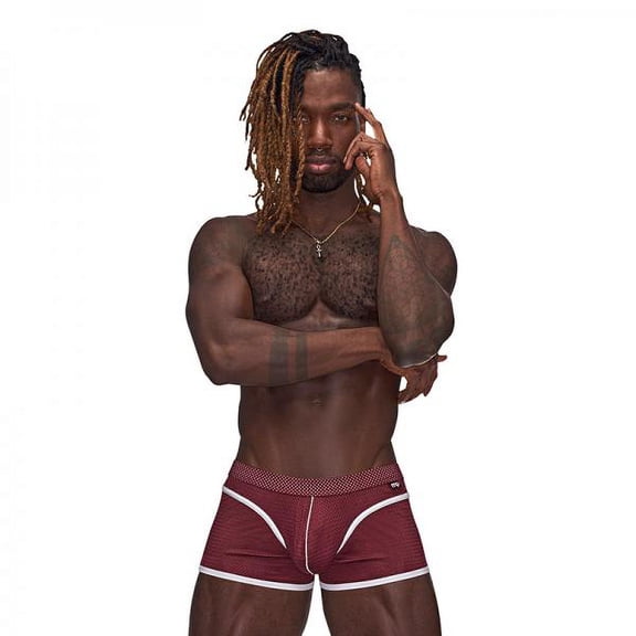 Male Power Sport Mesh Sport Short - Medium - Burgundy