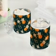 thumbnail image 2 of Yayeee 4 Pack Qtip Holder Bathroom Cotton Swab Canister with Lid Clear Dispenser Set, Floral Oranges, 2 of 6