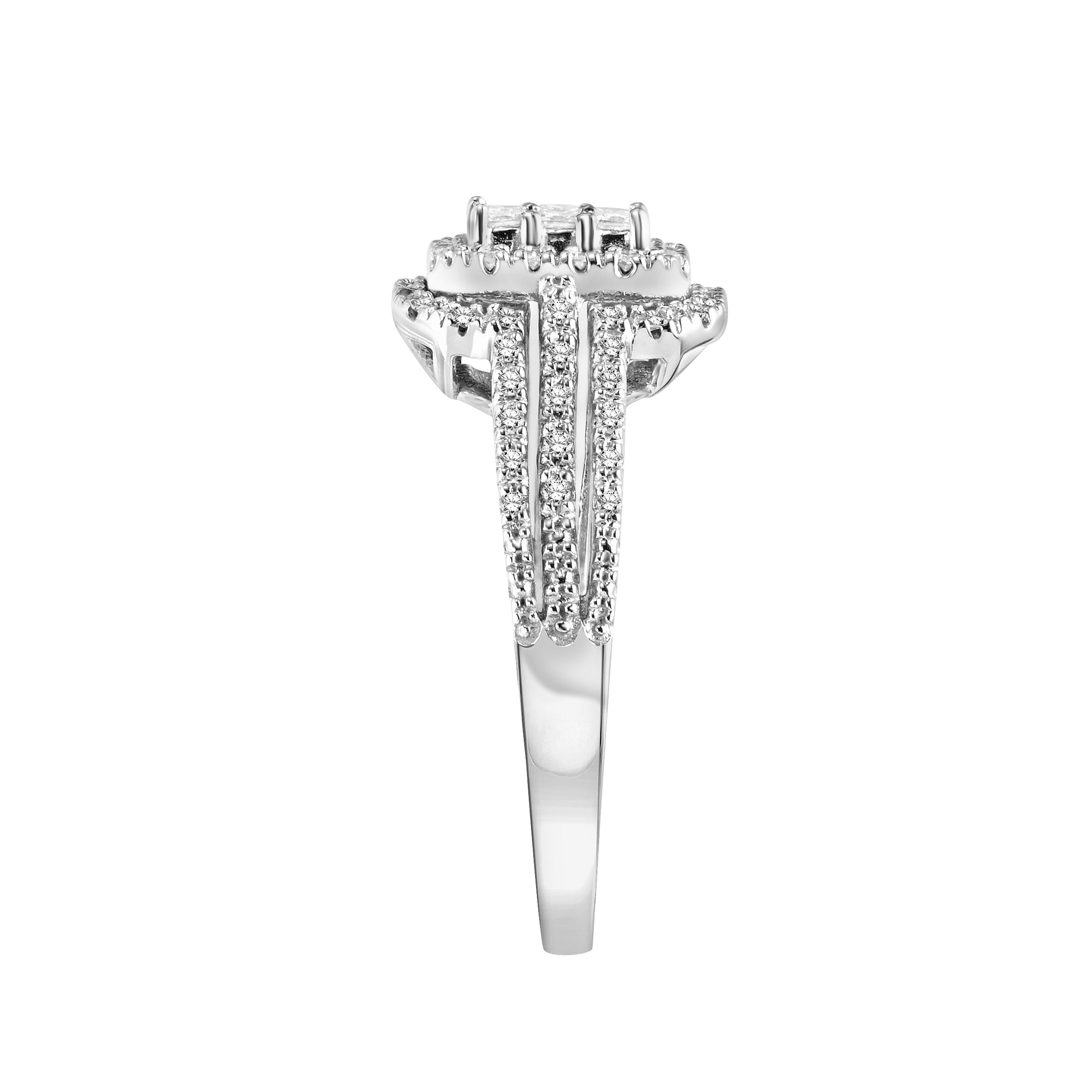 3/8ctw 10KT White Gold Emerald-Shape Genuine Certified Diamond Limited Edition Ring by Keepsake