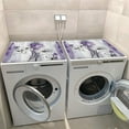 thumbnail image 5 of Purple Daisy Butterfly Washer Dryer Top Cover Mat 23.6"x19.7", Rubber & Non-Woven Fabric Anti-Slip Dust Proof Washing Machine Top Protector Pad, Washer Dryer Covers for The Top, 5 of 6