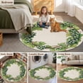 thumbnail image 6 of Area Rug 36in, Spring Green Grapes Vine on Beige Linen Floor Carpet Living Room Rug, Pastoral Botanical Non-Slip Welcome Mat Indoor Rugs for Bedroom Dining Room, 6 of 9