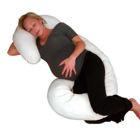 Deluxe Comfort Body Pillow Replacement Cover ? Soft Stain-Resistant Jersey Knit ? 50% Polyester/25% Rayon/25% Cotton ? Allergen-Free ? Pillow Cover, White