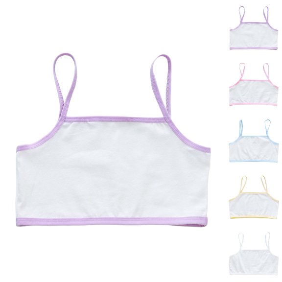 Bmisegm Girls Sports Bra Seamless Crop Top Camisole Training Tank Top for 8-14 Years Bra for Girls Purple 10-14 Years