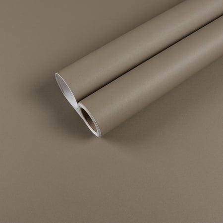 CHIHUT 17.7"x100" Thickened Tan Brown Peel and Stick Wallpaper for Bedroom Matte Textured Brown Contact Paper Waterproof Self Adhesive Solid Brown Wall Paper Removable Vinyl Roll for Cabinets Table