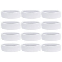 Uxcell Sweatband Headbands, Terry Cloth Sweat Band for Women Men Sports Basketball Tennis Athletic, White 12 Pcs