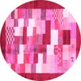 thumbnail image 1 of Ahgly Company Indoor Round Abstract Pink Contemporary Area Rugs, 4' Round, 1 of 4
