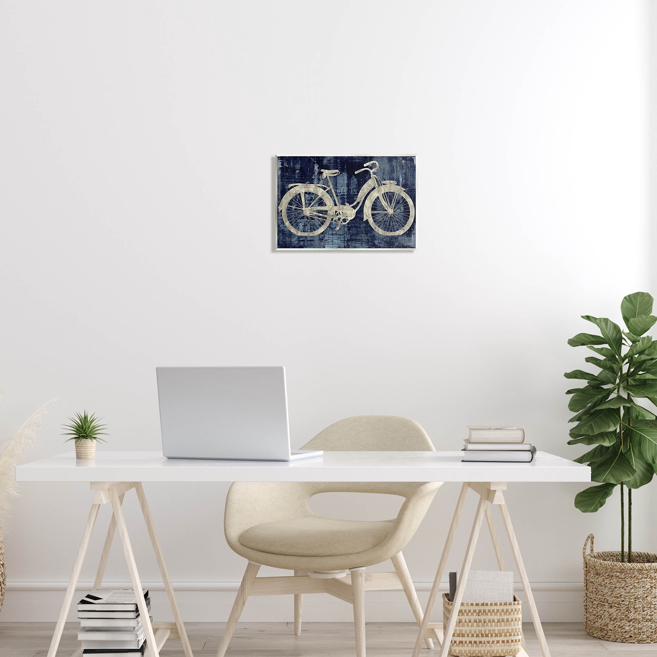 Rustic Bicycle Brushed Silhouette Transportation Graphic Art Unframed Art Print Wall Art