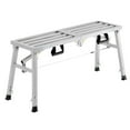 thumbnail image 1 of KFFKFF Work Platform, 3 Gear Adjustable Height, Folding Alloy Steel Step Ladder, Portable Scaffolding Platform, 400 lb Load Capacity, Non-Slip Rubber Feet, Drywall Painting Stool, 1 of 9