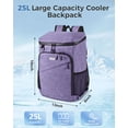 thumbnail image 2 of Mochila térmica BAGLHER 25 L, 30 latas, a prueba de fugas, color morado, 2 of 7