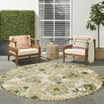 thumbnail image 4 of Nourison Aloha Indoor/Outdoor Ivory Green 5'3" x Round Area Rug (5 Round), 4 of 9