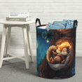 thumbnail image 5 of Laundry Basket, Squirrel Sleeping In Tree Laundry Hamper Waterproof Laundry Bag Clothes Hamper Laundry Bin with Handles for Bedroom, Living Room, Kids Room, 5 of 6