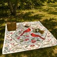 thumbnail image 7 of Cardinal Pair Inside An Ornamental Botanical Frame, Soft Flannel Blanket with Ornamental Folk Botanical Print, Housewarming Gift and Home Decor for Bedroom and Living Room, 7 of 7