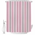thumbnail image 2 of Pink Gray Striped Shower Curtains for Bathroom, Modern Boho Stripes Minimalist Waterproof Fabric Shower Curtain, Decorative Bathroom Curtain for Bathtub, 72"x72", No Hooks Included, 2 of 9