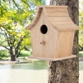 thumbnail image 2 of Casa de madera para pájaros, caja de cría, casa colgante para pájaros, suministros para mascotas para loros, periquitos, pájaros pequeños, 2 of 11