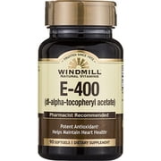 Windmill Vitamin E-400 Softgels Water Dispersible 90 Soft Gels