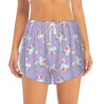 thumbnail image 2 of Honeii's Swan With Stars print a double-layered women's running short, ideal for gym, tennis, and various activities, complete with a practical pocket, 2 of 7