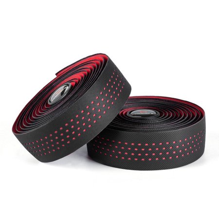Linyer 2 Pieces Road Bike Handlebar Tape Bicycles Handle Bar Strap Steering Wheel Fishing Rod Tapes Cycling Accessories Spare Parts Black Red