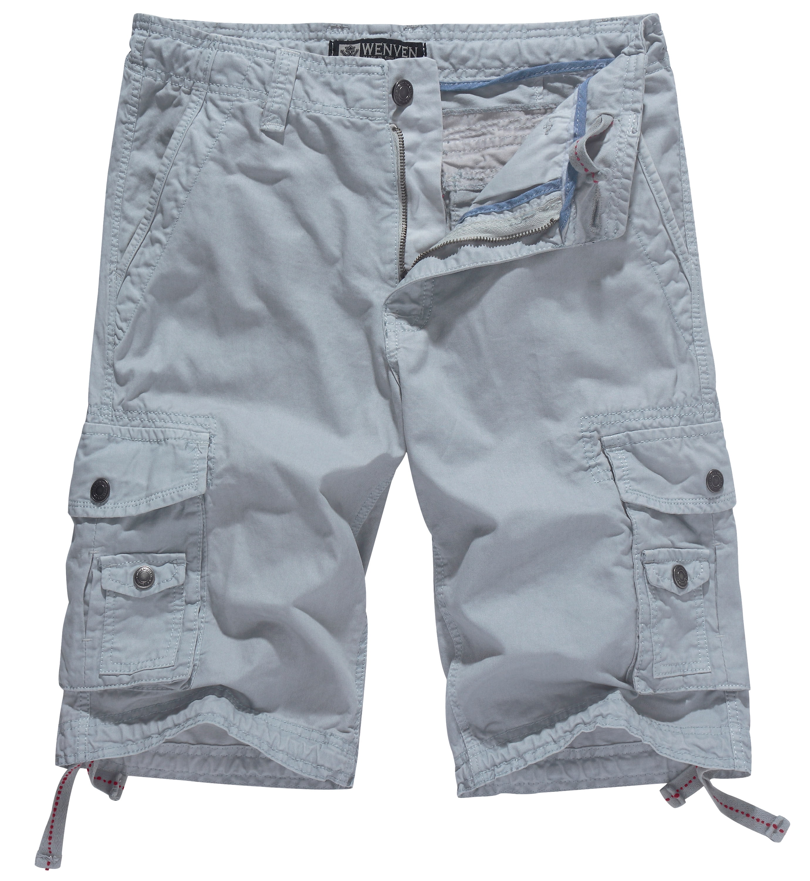 WenVen Men's Cotton Twill Cargo Shorts Outdoor Wear Lightweight, Light ...