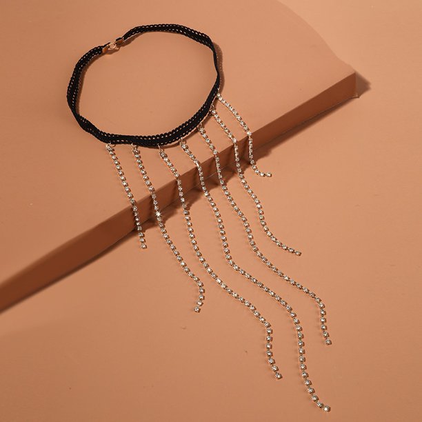 Cadena de pierna de diamantes de imitación brillantes Cadenas para el cuerpo con borlas doradas Discoteca Cristal Muslo Cadena Ajustable Joyería para Mujeres y Niñas ShuxiuWang 1327533088480