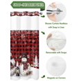 thumbnail image 5 of Winter Happy Snowmen No Hooks Shower Curtain with Snap in Fabric Liner Set, Pine Fruit Snowflakes Red Black Plaid Shower Curtains Waterproof Bathroom Curtain with See Through Top Window, 36x72 Inch, 5 of 6