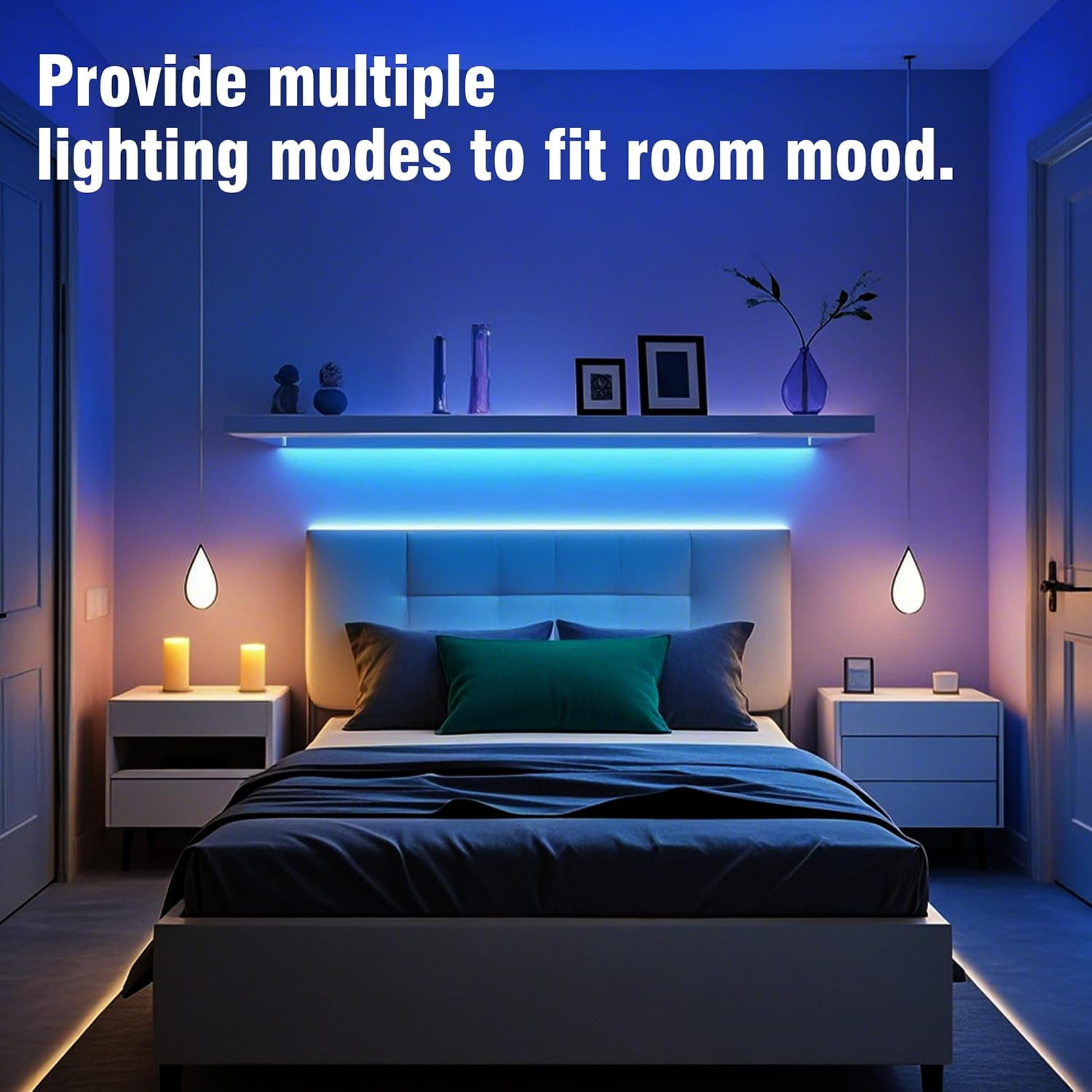 100ft Led Strip Lights for Bedroom, Color Changing Led Light Strips Kit with Bluetooth App Control and IR Remote, RGB Music Sync Lighting for Room, Home Decor