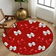 thumbnail image 3 of Red and White Bow Washable Round Area Rug 6 ft, Cute Bowknot Kawaii Style Ribbon Modern, Soft Non Slip Rugs Stain Repellent Indoor Felt Carpet for Living Dining Room Bedroom Home Office, 3 of 9