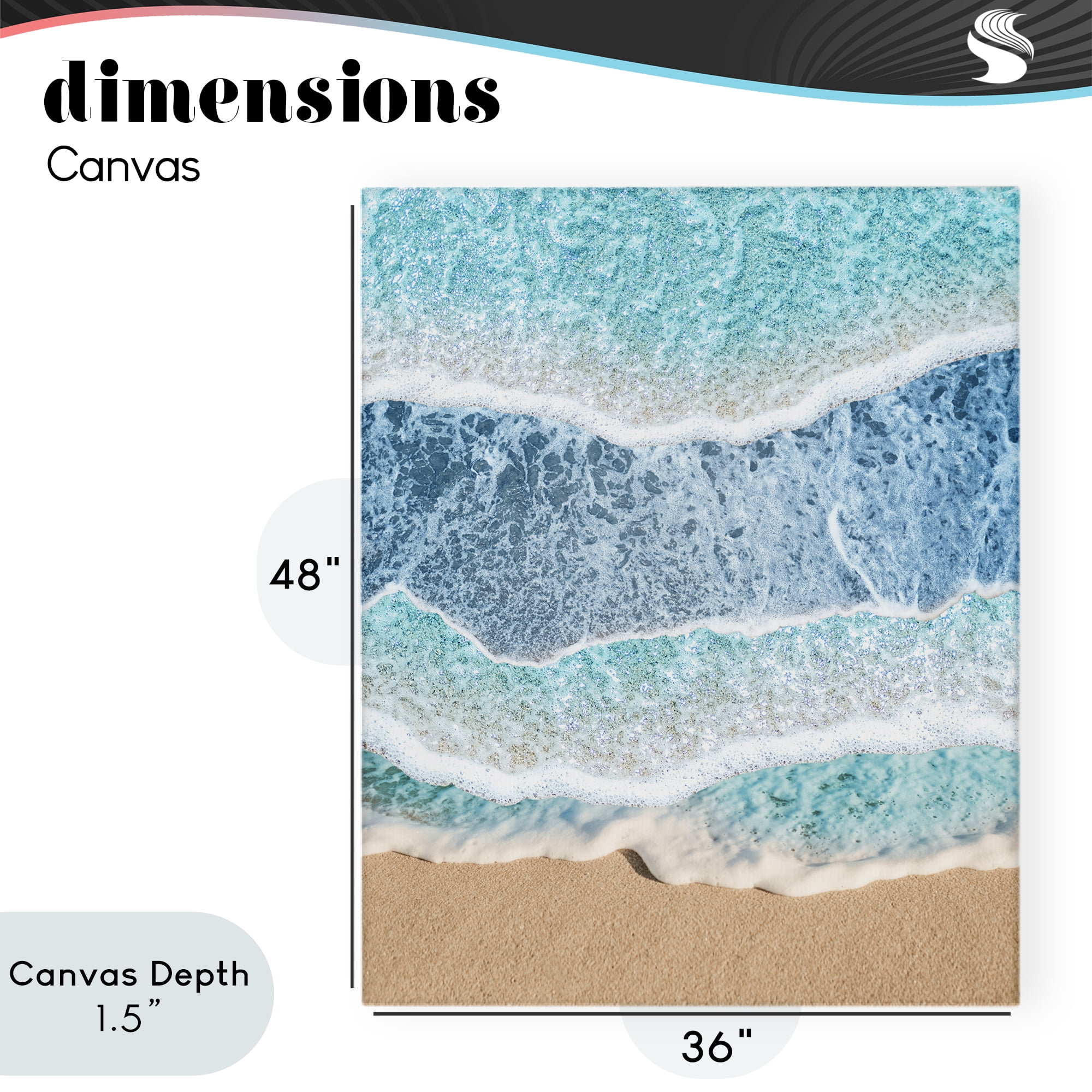 Stupell Industries Overlapping Shore Waves Canvas Wall Art, design by Jesse Keith