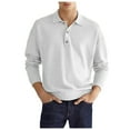 thumbnail image 1 of Mens Fashion Casual Simple Solid Color Button Long Sleeve Top Shirt, 1 of 6