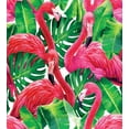 thumbnail image 3 of Flamingo Duvet Cover Set, Flamingos Sitting on Macro Tropic Exotic Leaves Graphic in Retro Style Art, Decorative 2 Piece Bedding Set with 1 Pillow Shams, Twin Size, Pink Green, by Ambesonne, 3 of 3