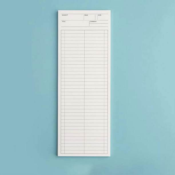 50 hojas de bloc de notas adhesivas rectangulares blancas de 250 x 90 mm para oficina, escuela y lectura.