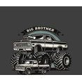 thumbnail image 2 of Big Brother Monster Truck Boy's Charcoal Crew Neck Short Sleeve Tee-Medium, 2 of 4