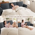 thumbnail image 6 of Muumblus Queen Size Pull Out Sofa Bed, 2-in-1 Convertible Sleeper Couches with Memory Foam Mattress, 3 Seat Sleeper Couch Beds for Living Room, Dark Gray, 6 of 14