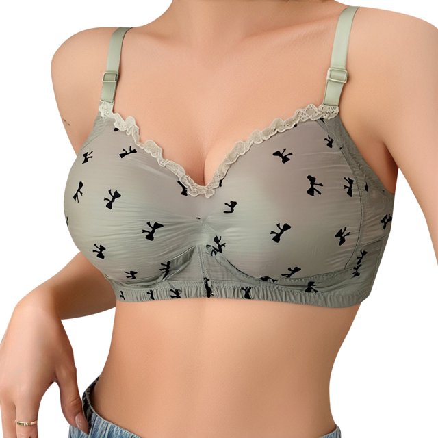 Brasier Tela de Mantequilla Lencería Estampada para Niñas con Sujetador Holgado sin Aros de Acero y Fruncido Pequeño Grande
